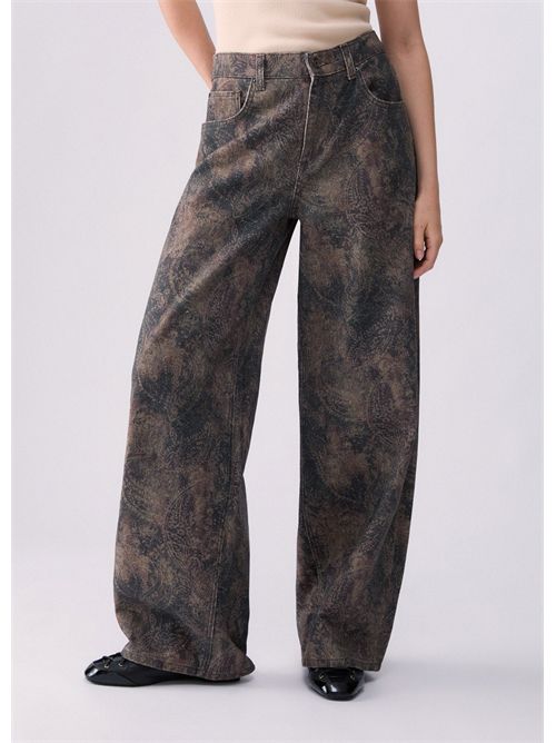 Pantaloni boy con stampa glitter LIU JO | UF6163T684A/L9146